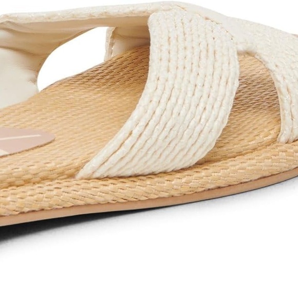 Dolce Vita Atomic Wide Sandals Lt White Raffia - Picture 5 of 6